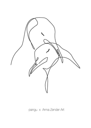 Pinguin Fineline Kunstdruck limitiert